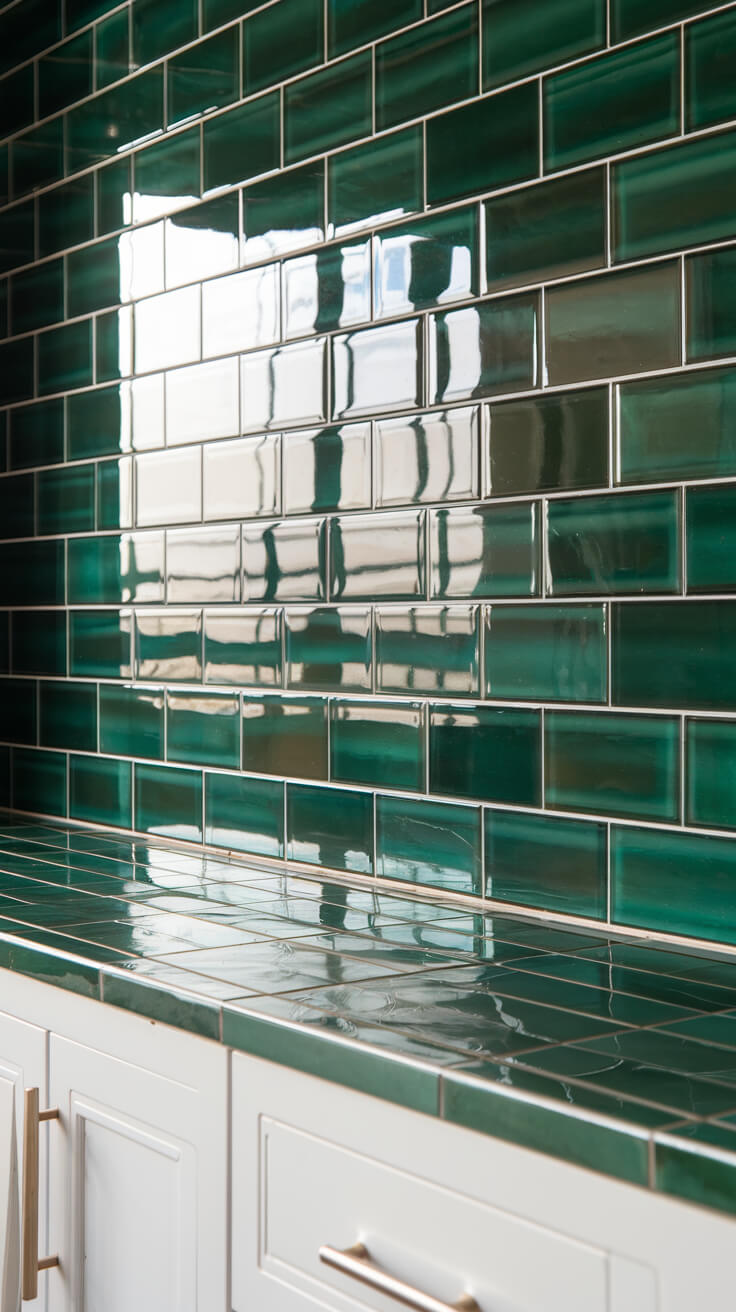 Green kitchen tiles - cordoba decor