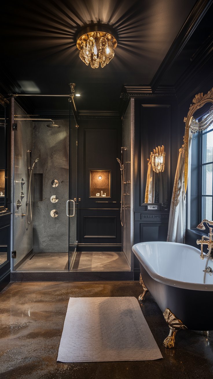 a-luxurious-bathroom-with-black-walls-Cordoba decor