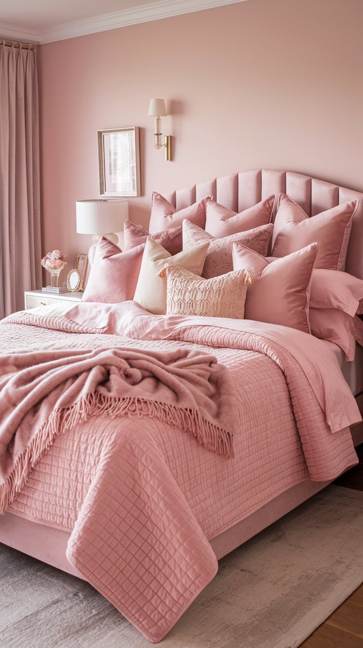 Pink comfortable bedroom- Cordoba decor