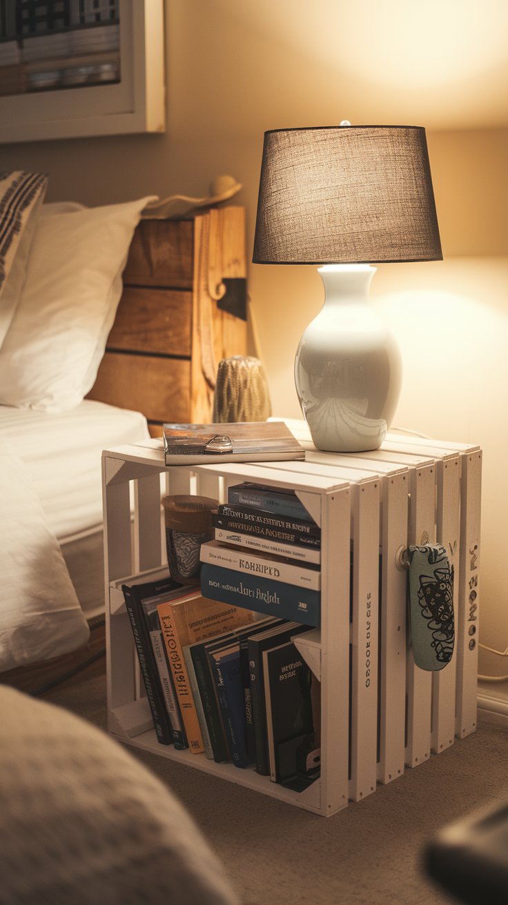 Bedroom Nightstand with crates - cordoba decor