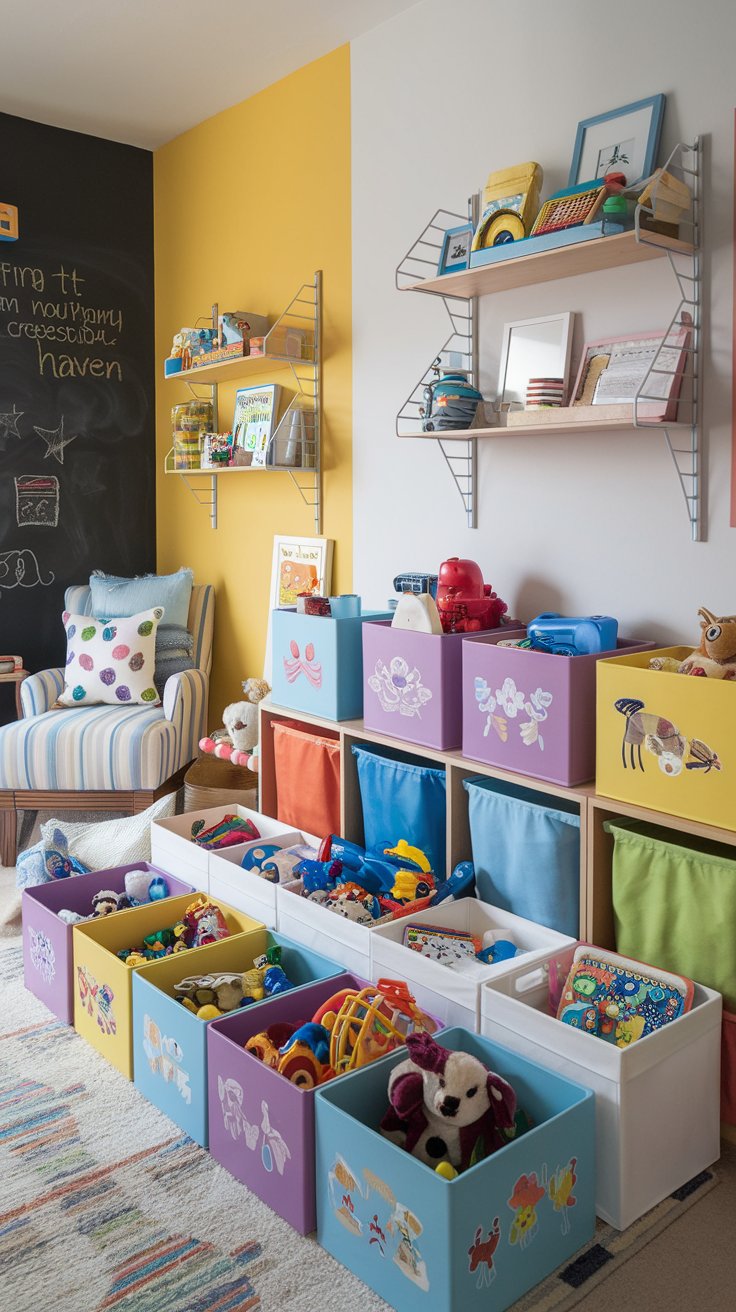 Children's Room Toy Display with crates - cordoba decor