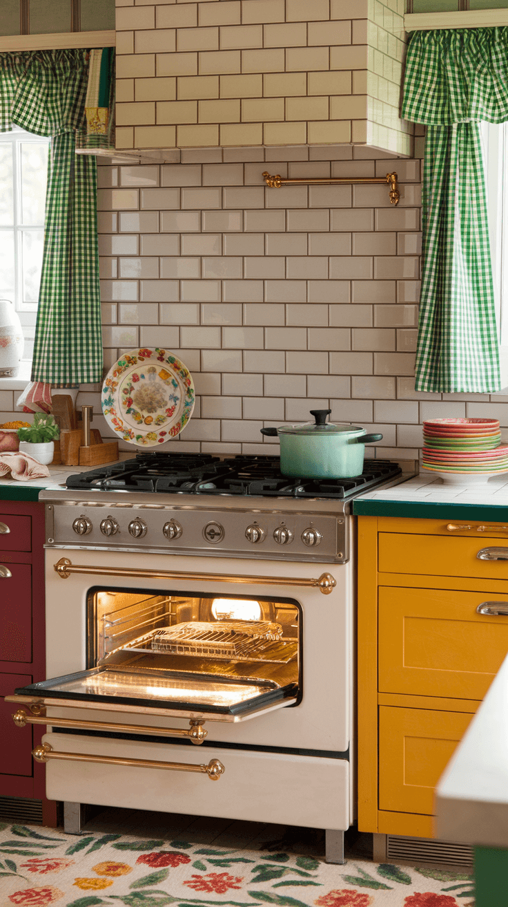 Vintage kitchen with the white breaks pattern -cordoba decor